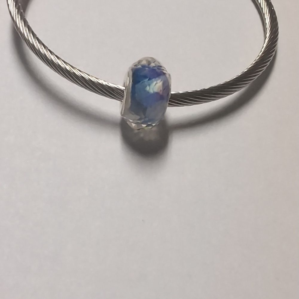 Clear with Blue Artistic Background Charm‎ for Pandora Style Bracelet